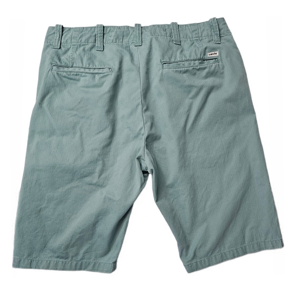 Levi's Men's Aqua Flat Front Cotton Shorts - Picture 2 of 16